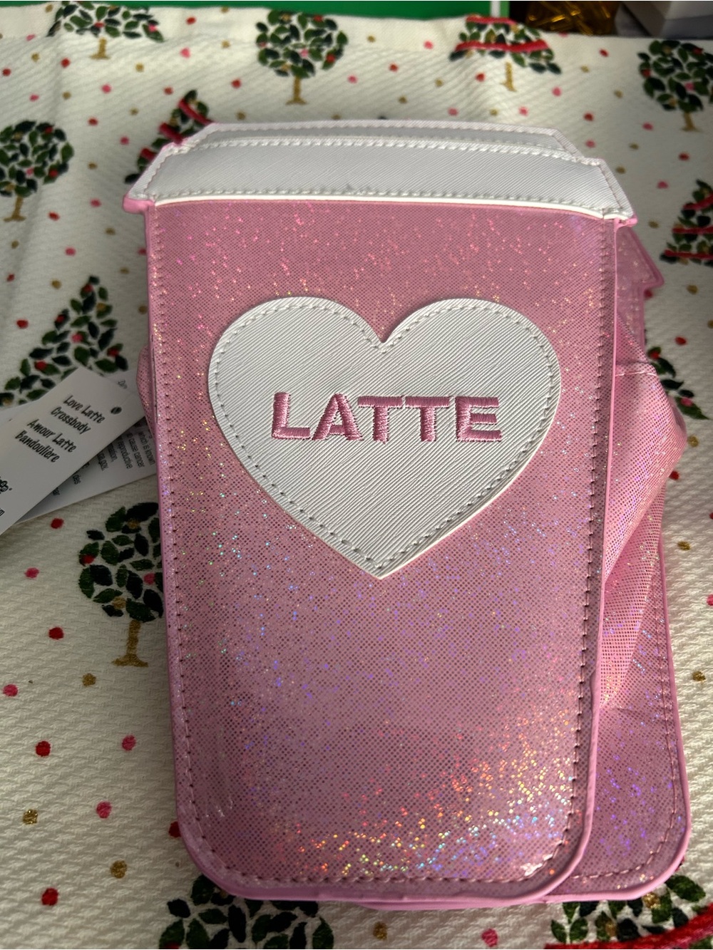 Kids’ Love Latte ☕ Heart Pink Crossbody Iscream Shimmer Bag New